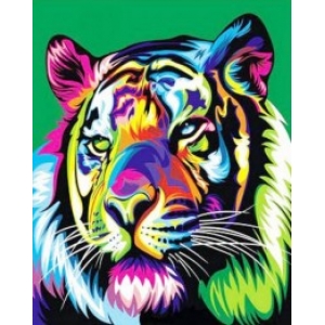 Mona Lisa diamond painting 50x40cm: kleurrijk tijger